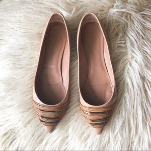 Designer tan ballet flats- Sigerson Morrison